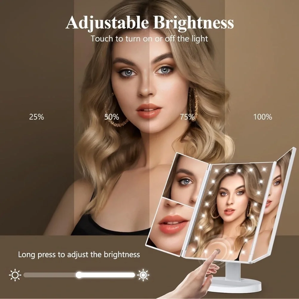 Vanity Lighted Mirror with 2x,3x and 10x magnification